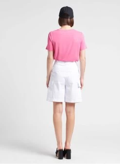 RANDY - Cargoshort Van Katoenmix Met Hoge Taille | Wit -Chic Verkoop 4186301