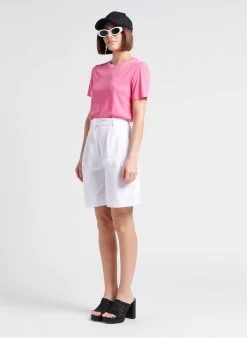 RANDY - Cargoshort Van Katoenmix Met Hoge Taille | Wit -Chic Verkoop 4186302