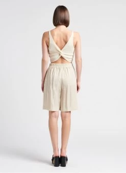 Samsoe Samsoe JULIA - Rechte Bermuda Met Plooien | Bruin -Chic Verkoop 4186309