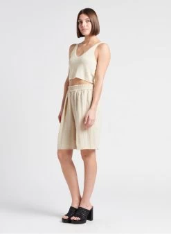 Samsoe Samsoe JULIA - Rechte Bermuda Met Plooien | Bruin -Chic Verkoop 4186310