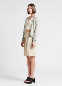 Samsoe Samsoe JULIA - Rechte Bermuda Met Plooien | Bruin -Chic Verkoop 4186314