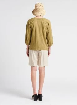 Samsoe Samsoe JULIA - Rechte Bermuda Met Plooien | Bruin -Chic Verkoop 4186317