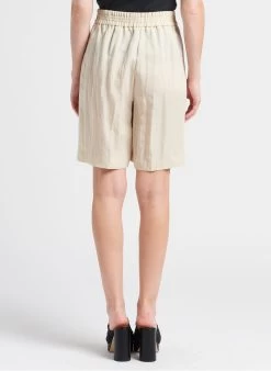 Samsoe Samsoe JULIA - Rechte Bermuda Met Plooien | Bruin -Chic Verkoop 4186320