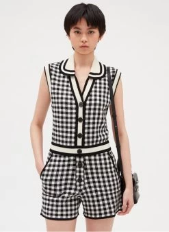 CLAUDIE PIERLOT MACOMBI - Geruite Playsuit |