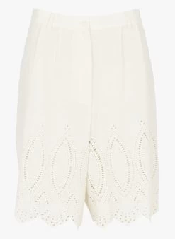 Sessun FEZZANO - Katoenen Bermuda Met Borduursel | Wit -Chic Verkoop 4189963