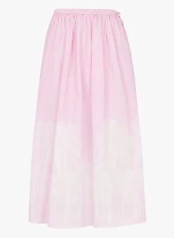 PALM - Lange, Katoenen Rok | Roze -Chic Verkoop 4189980