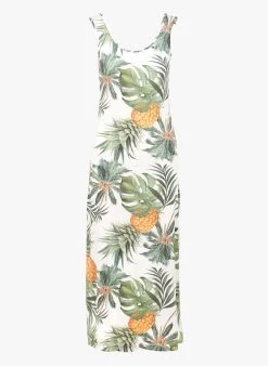 Banana Moon MEHITI SPRINGVO - Lange Jurk Met Ronde Hals | Wit -Chic Verkoop 4207961