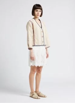 Sessun FEZZANO - Katoenen Bermuda Met Borduursel | Wit -Chic Verkoop 4209208