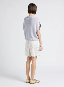 Sessun FEZZANO - Katoenen Bermuda Met Borduursel | Wit -Chic Verkoop 4209213