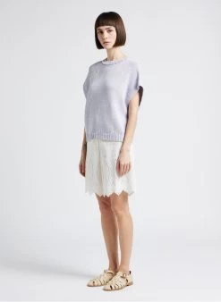 Sessun FEZZANO - Katoenen Bermuda Met Borduursel | Wit -Chic Verkoop 4209214