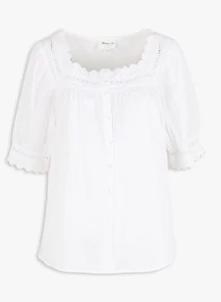 MAISON 123 THAMILA - Katoenen Top Met Vierkante Hals | Wit -Chic Verkoop 4210446