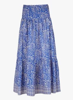 LA PETITE ETOILE AGATHAA - Lange, Katoenen Rok Met Print | Blauw -Chic Verkoop 4210497