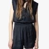 Zadig & Voltaire CAOSYS - Playsuit Met Ronde Hals En Plooitjes | Blauw -Chic Verkoop 4210807