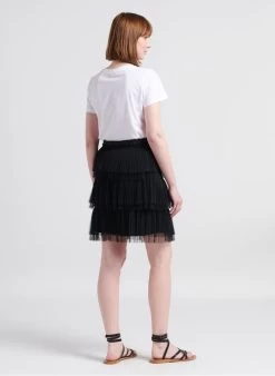 Ikks Korte Plissérok | Zwart -Chic Verkoop 4217282