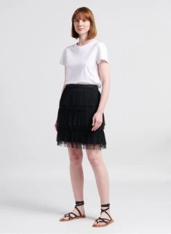 Ikks Korte Plissérok | Zwart -Chic Verkoop 4217283