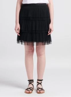 Ikks Korte Plissérok | Zwart