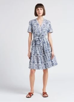 GERARD DAREL JADE - Katoenen Jurk Met V-hals En Print | Blauw