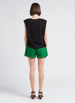 LA PETITE ETOILE VIGGO - Ruimvallend Spijkershort Met Hoge Taille | Groen -Chic Verkoop 4217589