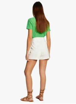 MORGAN SHIZU - Soepelvallende Short Met Hoge Taille | Wit -Chic Verkoop 4227205
