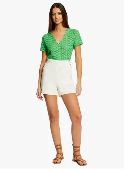 MORGAN SHIZU - Soepelvallende Short Met Hoge Taille | Wit -Chic Verkoop 4227206