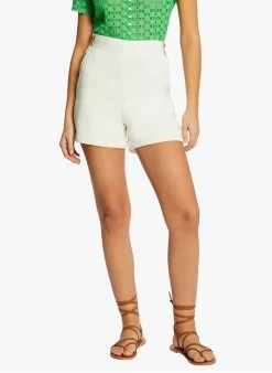 MORGAN SHIZU - Soepelvallende Short Met Hoge Taille | Wit