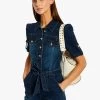 MORGAN SHIREL - Korte Jumpsuit Van Spijkerstof Met Ceintuur | Jeans Onbewerkt -Chic Verkoop 4227312