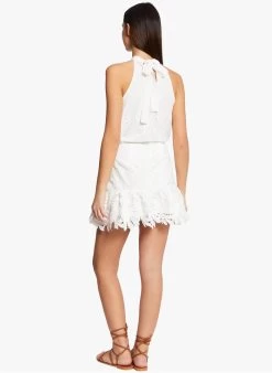 MORGAN OCHOU - Mouwloze, Katoenen Top Met Engels Kant | Wit -Chic Verkoop 4227317