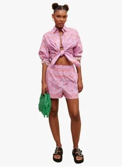 Maje IPANA - Katoenen Short Met Print | Roze -Chic Verkoop 4227364