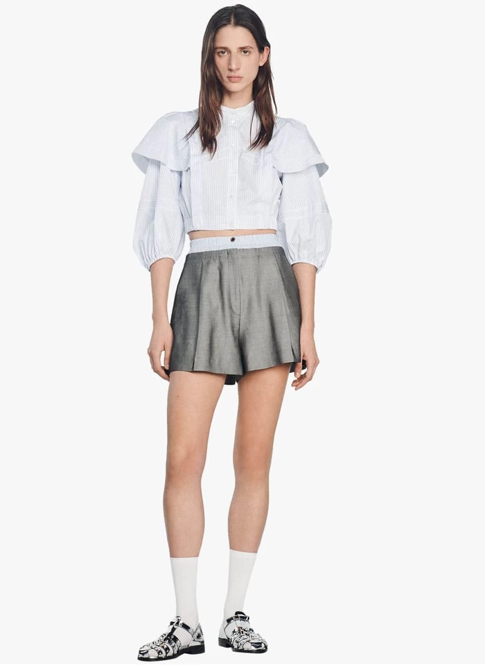 Sandro JAURES - Ruimvallend Short Van Gemengde Scheerwol | Grijs 5 Sandro JAURES - Ruimvallend Short Van Gemengde Scheerwol | Grijs - Afbeelding 3