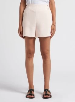 IRINA - Korte Short Met Hoge Taille | Beige
