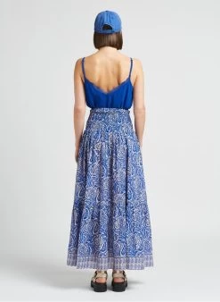 LA PETITE ETOILE AGATHAA - Lange, Katoenen Rok Met Print | Blauw -Chic Verkoop 4229815