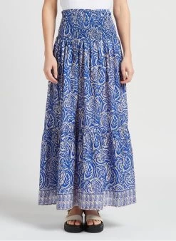 LA PETITE ETOILE AGATHAA - Lange, Katoenen Rok Met Print | Blauw