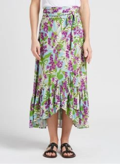 JAILLISSANTE - Lange Wikkelrok Met Bloemenprint | Veelkleurig