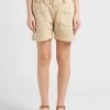 Please Short Met Hoge Taille En Plooitjes Katoenblend | Beige -Chic Verkoop 4230060