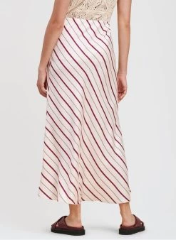 Lange Rok Met Strepenprint | Wit -Chic Verkoop 4232151