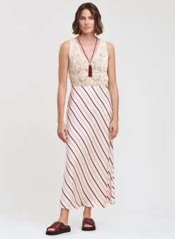 Lange Rok Met Strepenprint | Wit -Chic Verkoop 4232152