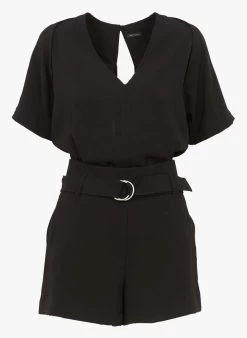 Ikks Playsuit Met Ceintuur En Open Detail Op De Rug | Zwart -Chic Verkoop 4232368