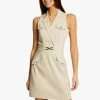 MORGAN Korte Jurk Katoenblend | Beige -Chic Verkoop 4240867
