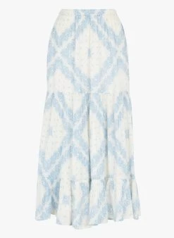 MAISON 123 AICHA J - Halflange, Uitlopende Rok Met Paisleyprint | Wit -Chic Verkoop 4241714