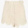 LA PETITE ETOILE ADELITA - Katoenen Short Met Hoge Taille En Guipurekant | Wit -Chic Verkoop 4241899