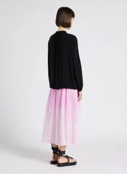 PALM - Lange, Katoenen Rok | Roze -Chic Verkoop 4244807