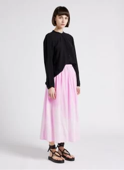 PALM - Lange, Katoenen Rok | Roze -Chic Verkoop 4244808