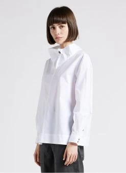 Soeur UMEA - Top Van Poplin Katoen Met Hoge Hals | Wit -Chic Verkoop 4244839