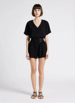 Ikks Playsuit Met Ceintuur En Open Detail Op De Rug | Zwart