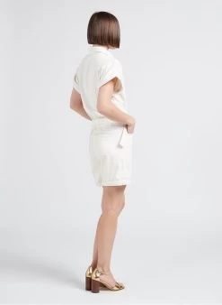 MAISON 123 STELLA - Wijde, Katoenen Playsuit | Beige -Chic Verkoop 4244932