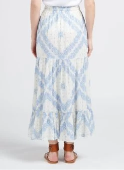 MAISON 123 AICHA J - Halflange, Uitlopende Rok Met Paisleyprint | Wit -Chic Verkoop 4245076