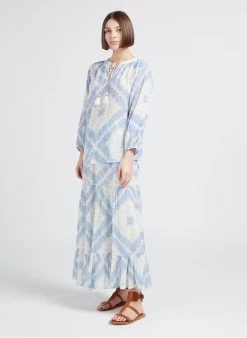 MAISON 123 AICHA J - Halflange, Uitlopende Rok Met Paisleyprint | Wit -Chic Verkoop 4245078