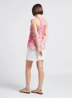 Please Short Met Hoge Taille Katoenblend | Beige -Chic Verkoop 4245394