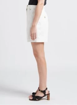 Please Short Met Hoge Taille Katoenblend | Beige -Chic Verkoop 4245396