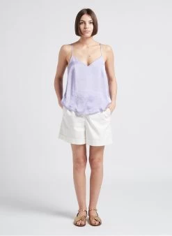 Please Short Met Hoge Taille Katoenblend | Beige -Chic Verkoop 4245410